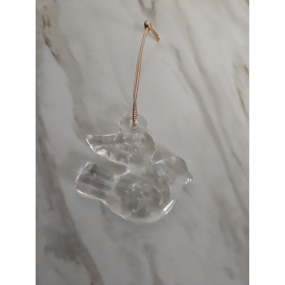 CLEAR GLASS DOVE 2.25" X 2.5" Christmas Ornament Unbranded